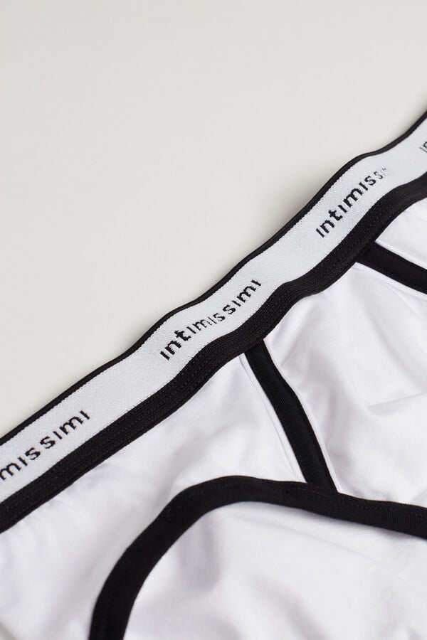 Bragas Intimissimi Superior Cotton Logo Hombre Blancas Negras | JOVNP1895