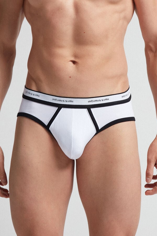 Bragas Intimissimi Superior Cotton Logo Hombre Blancas Negras | JOVNP1895