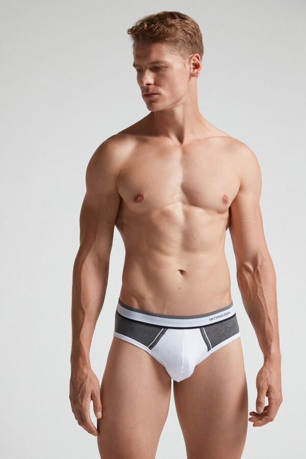 Bragas Intimissimi Two-Tone Superior Cotton Hombre Blancas Gris Oscuro | YKFRH4756