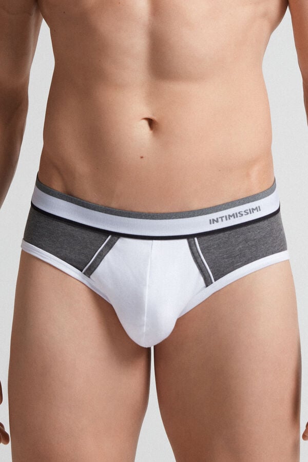 Bragas Intimissimi Two-Tone Superior Cotton Hombre Blancas Gris Oscuro | YKFRH4756