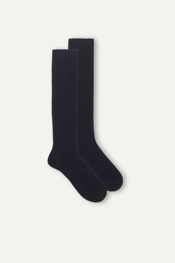 Calcetines Intimissimi Long Acanalado Cashmere And Lana Hombre Azules | ECXUV9058