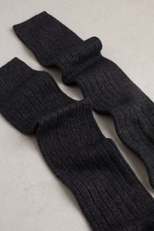 Calcetines Intimissimi Long Acanalado Cashmere And Lana Hombre Gris Oscuro | KQVIN5073