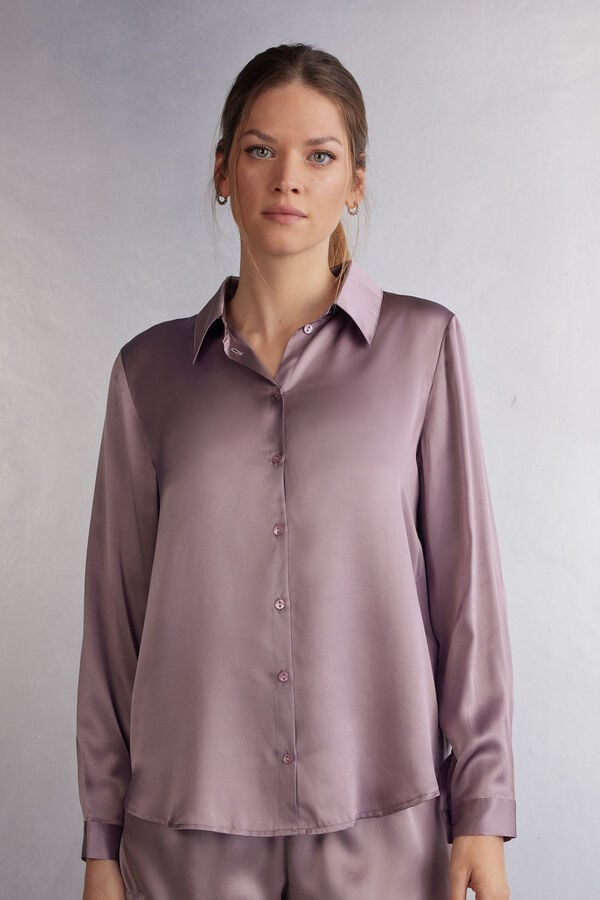 Camisa Intimissimi Silk Mujer Rosas | ZHOXM5064