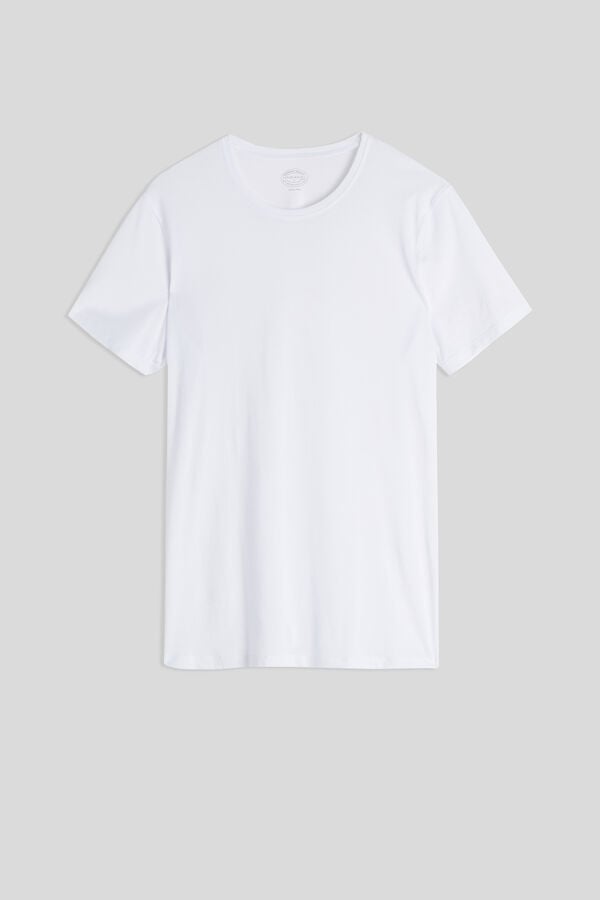 Camiseta Intimissimi Extrafine Superior Cotton Hombre Blancas | KJYLX1498