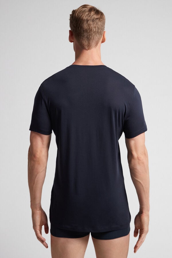 Camiseta Intimissimi Extrafine Superior Cotton Hombre Negras | BEKQC9713