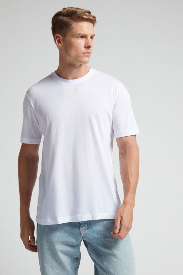 Camiseta Intimissimi Extrafine Superior Cotton Regular Fit Hombre Blancas | IEVNF3590