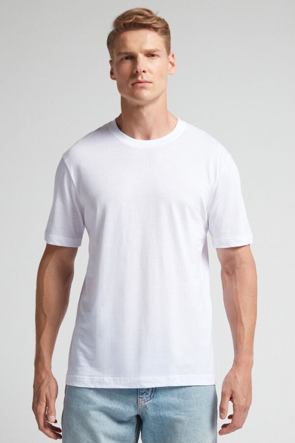 Camiseta Intimissimi Extrafine Superior Cotton Regular Fit Hombre Blancas | IEVNF3590