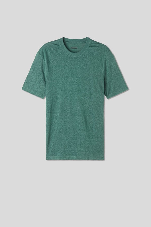 Camiseta Intimissimi Linen Hombre Verde | KABSD9675