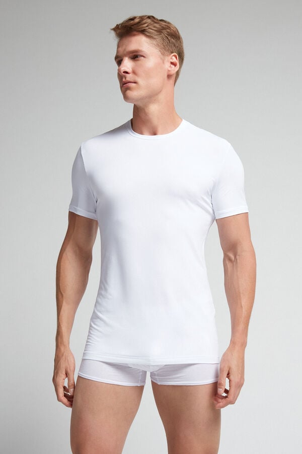 Camiseta Intimissimi Microfiber Hombre Blancas | WPQSM1039