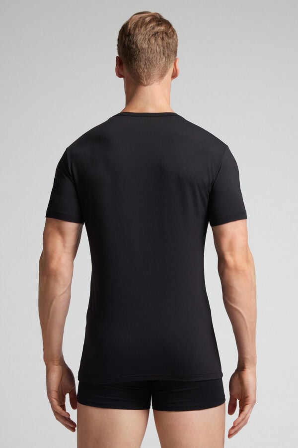 Camiseta Intimissimi Microfiber Hombre Negras | SEBYQ5016