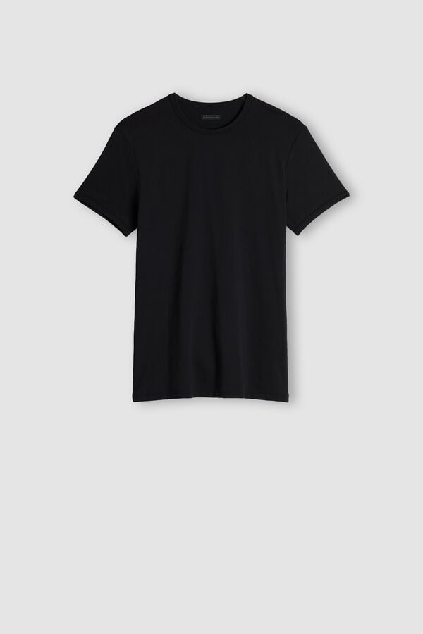 Camiseta Intimissimi Microfiber Hombre Negras | SEBYQ5016