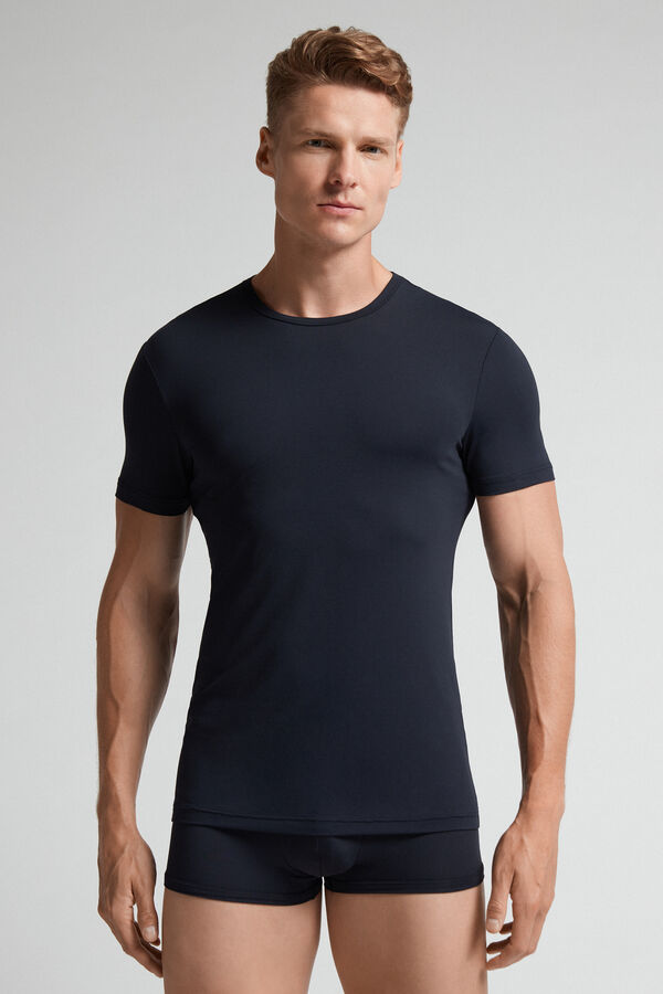 Camiseta Intimissimi Microfiber Hombre Negras | AMVWQ3714