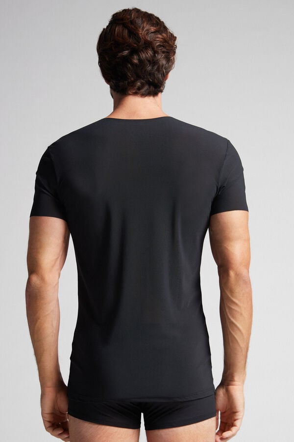 Camiseta Intimissimi Seamless Micromesh Hombre Negras | MASQU0473