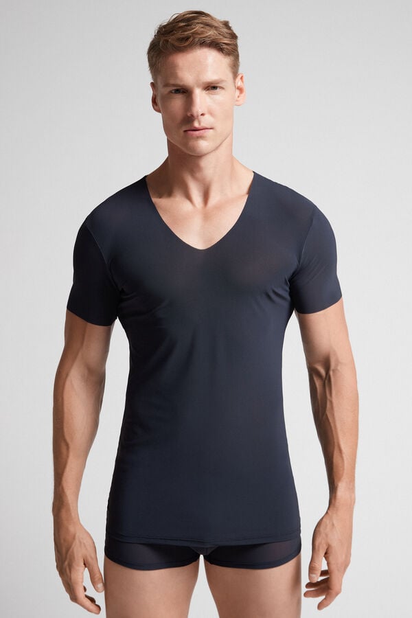 Camiseta Intimissimi Seamless Micromesh Hombre Negras | JIPAO7921