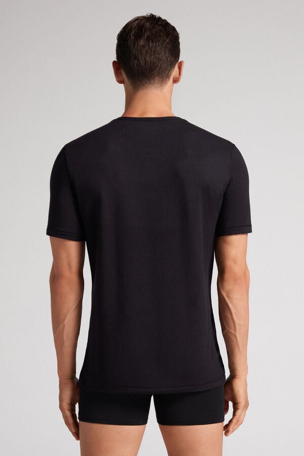 Camiseta Intimissimi Short-Sleeve Modal-Cashmere Hombre Negras | USKLO4837