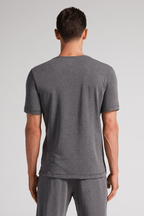 Camiseta Intimissimi Short-Sleeve Modal-Cashmere Hombre Gris Oscuro | GAUVM4260