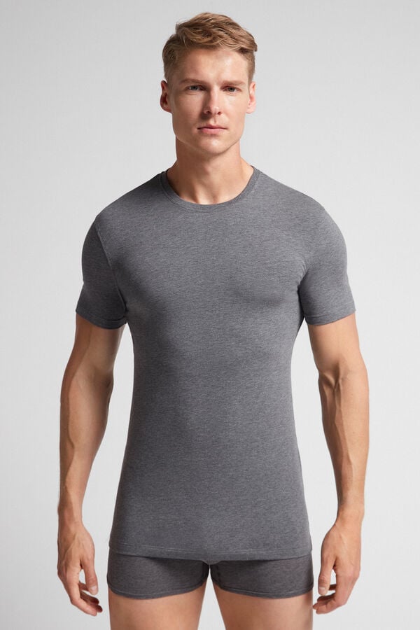 Camiseta Intimissimi Stretch Superior Cotton Hombre Gris Oscuro | BWSMD6205