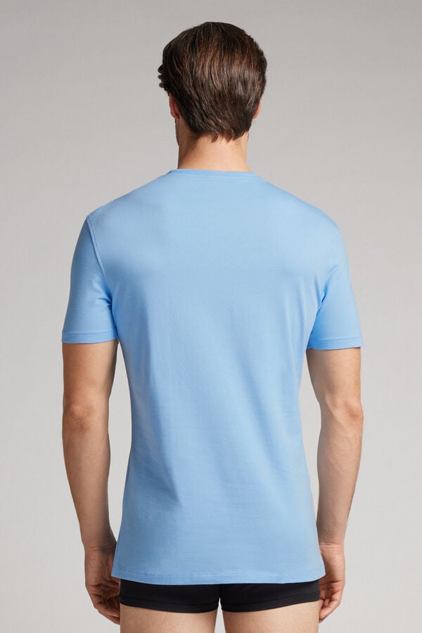 Camiseta Intimissimi Stretch Superior Cotton Hombre Azules Claro | PTJRQ9762