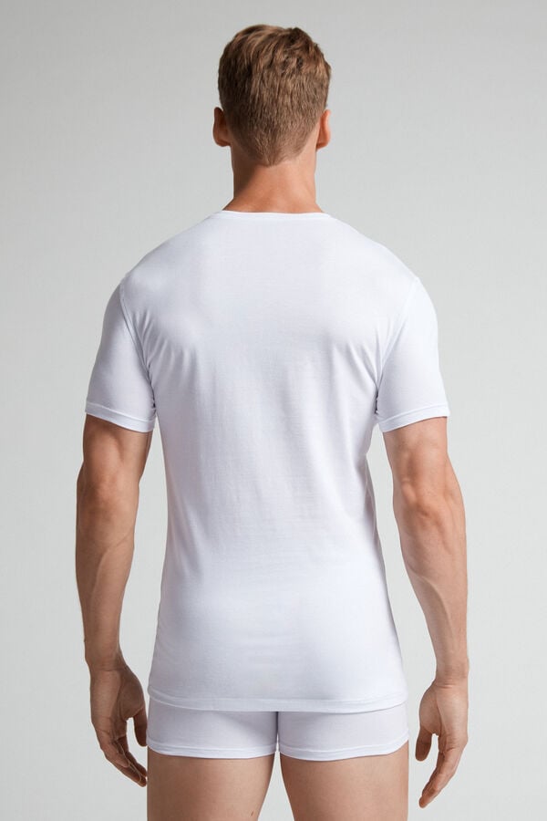 Camiseta Intimissimi Stretch Superior Cotton Hombre Blancas | JMZXV1269