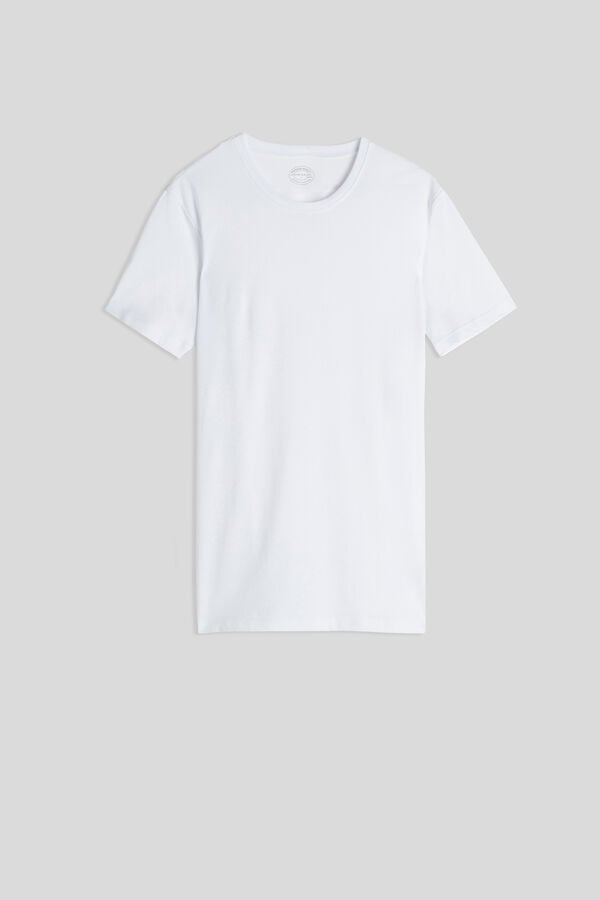 Camiseta Intimissimi Stretch Superior Cotton Hombre Blancas | JMZXV1269