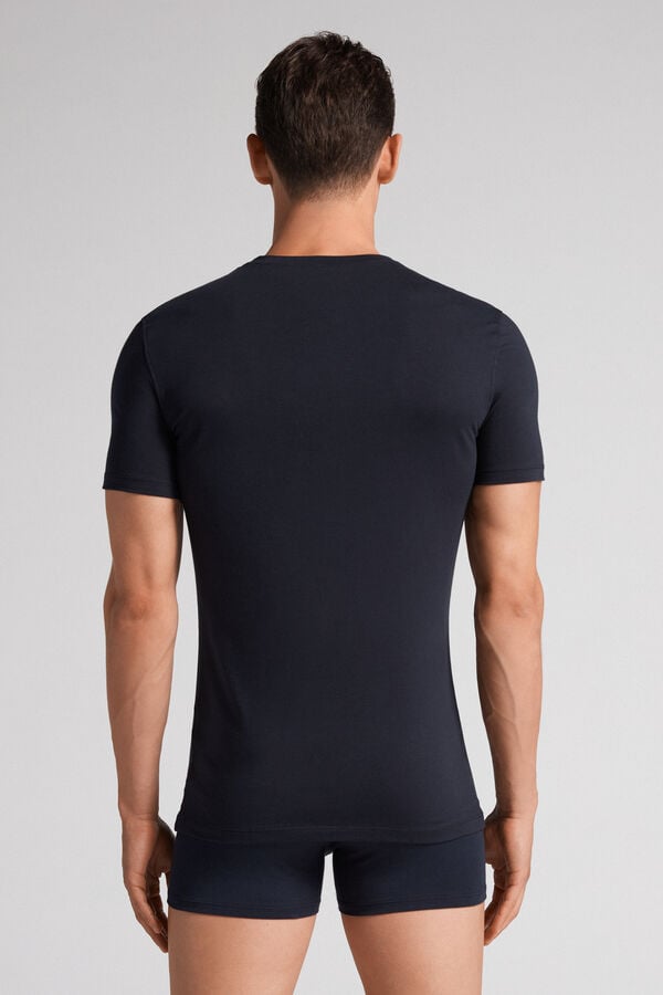 Camiseta Intimissimi Stretch Superior Cotton Hombre Negras | HNFSR6049