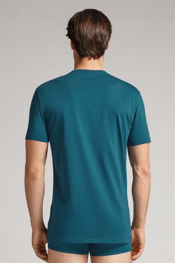 Camiseta Intimissimi Stretch Superior Cotton Hombre Verde | GDXEF3872