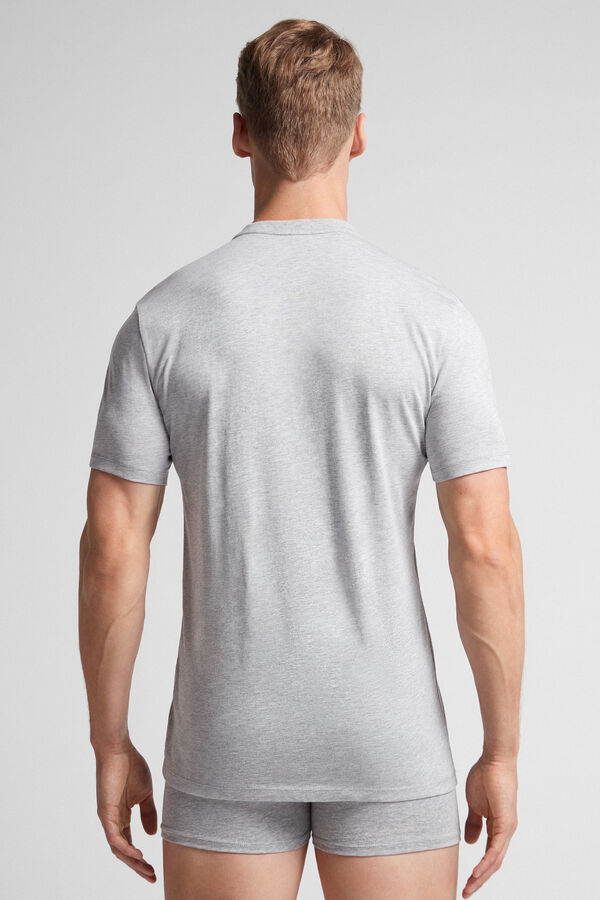 Camiseta Intimissimi Superior Cotton Henley Hombre Gris Claro | VAFDN4195