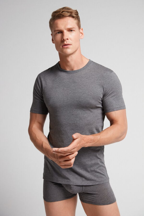 Camiseta Intimissimi Superior Cotton Hombre Gris Oscuro | VSYHL9073