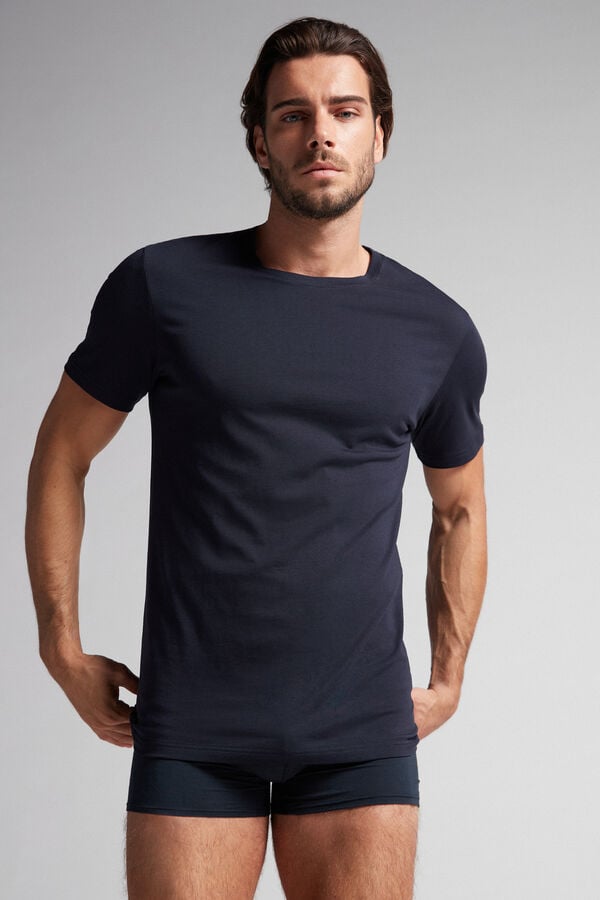 Camiseta Intimissimi Superior Cotton Hombre Negras | WUACI5340