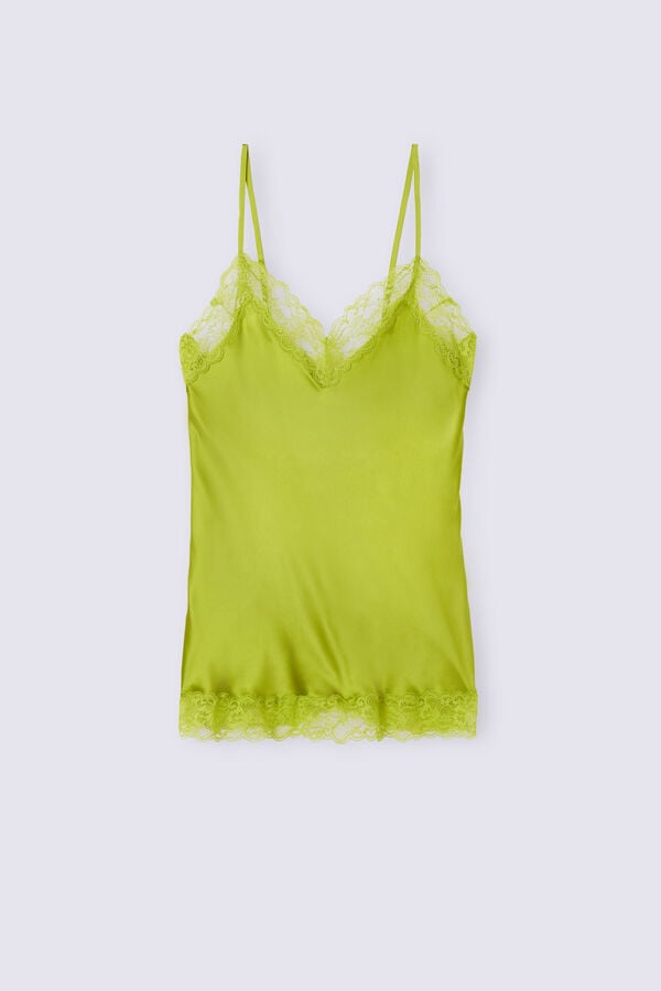 Camiseta sin Manga Intimissimi Lace And Silk Mujer Verde | EJNRF7862