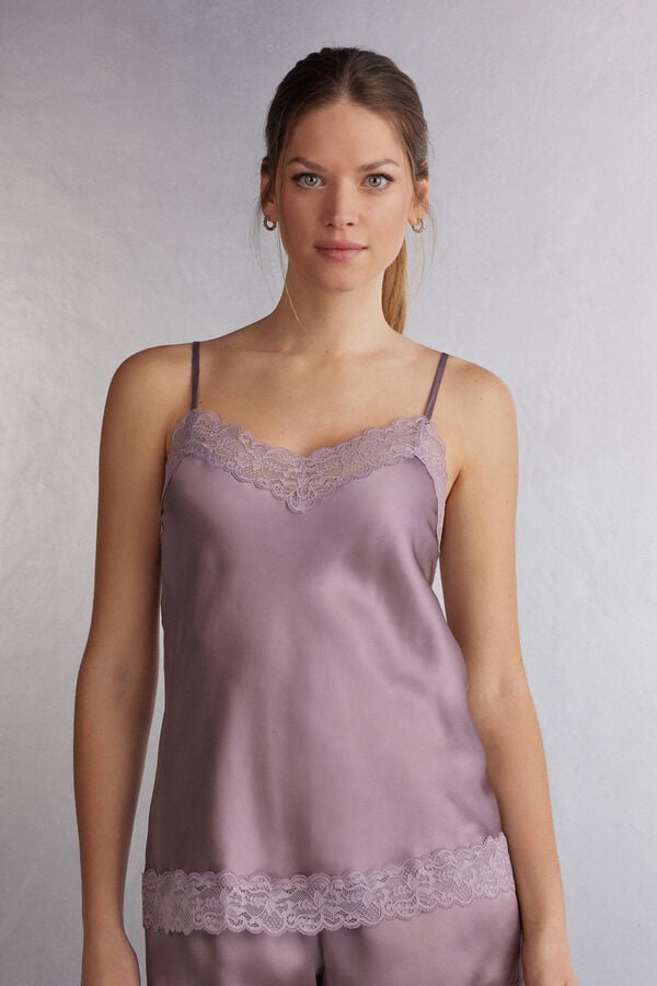 Camiseta sin Manga Intimissimi Lace And Silk Mujer Rosas | IDQEM1894