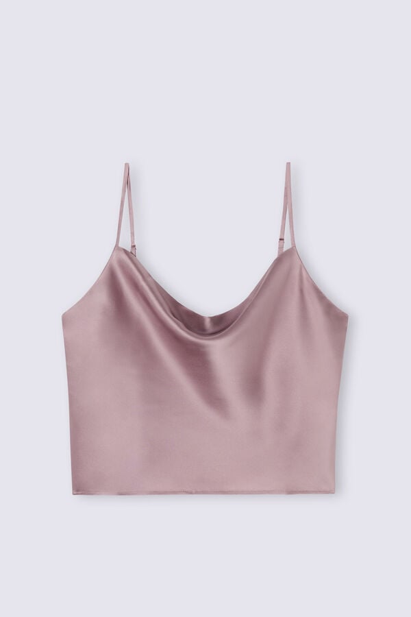 Camiseta sin Manga Intimissimi Silk Crop Camisole Mujer Rosas | QYHDX6581