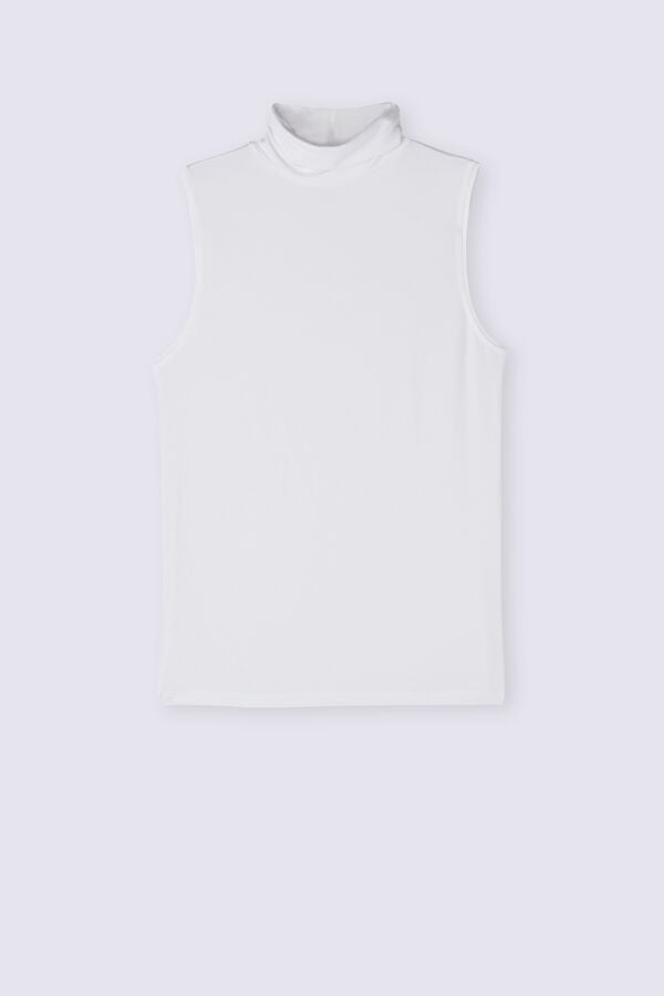 Camiseta sin Manga Intimissimi Sleeveless Turtleneck Micromodal Mujer Blancas | QDEXY0491