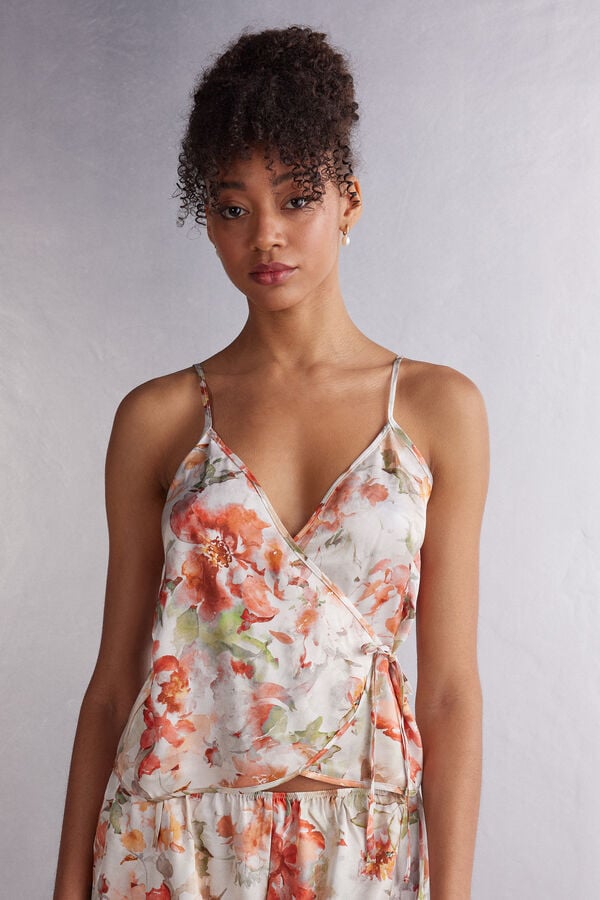 Camiseta sin Manga Intimissimi Summer Sunset Satin Camisole Mujer Multicolor | BQOWI9086