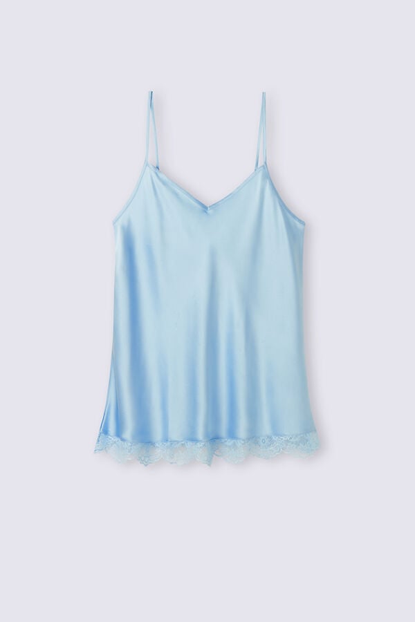 Camiseta sin Manga Intimissimi The Most Romantic Season Silk Camisole Mujer Azules | JIXEC0846