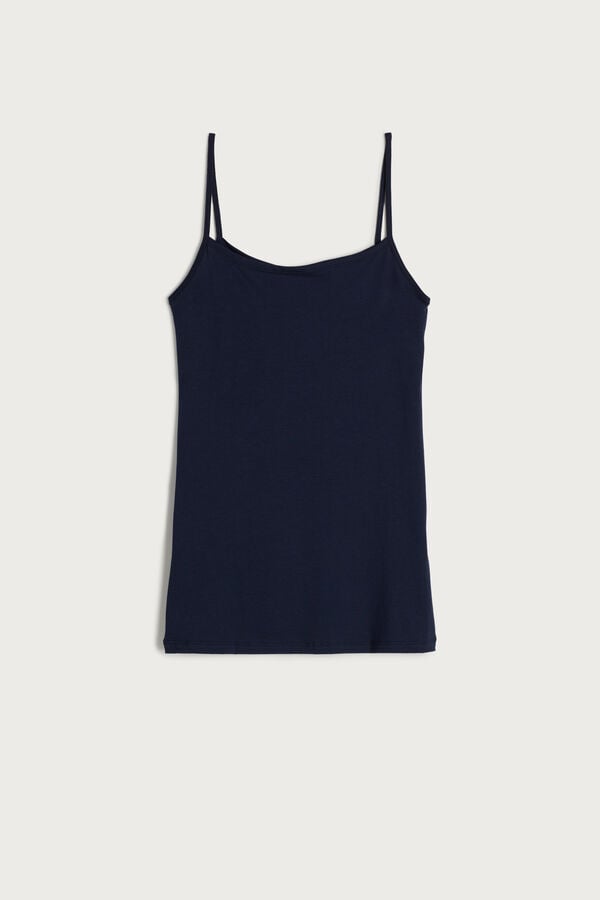 Camiseta sin Manga Intimissimi Ultrafresh Cotton Camisole Mujer Azules | FHBZT1549