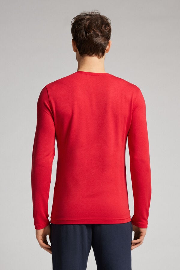 Camisetas Manga Larga Intimissimi Modal-Cashmere Hombre Rojas | AUDTG3567