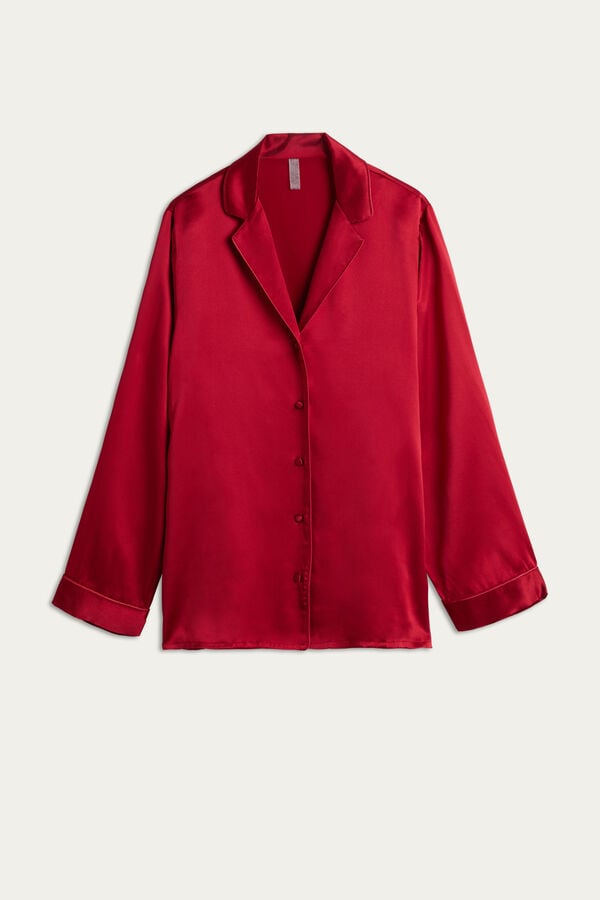 Chaqueta Intimissimi Mannish-Cut In Silk Satin Mujer Rojas | YUSTC4370