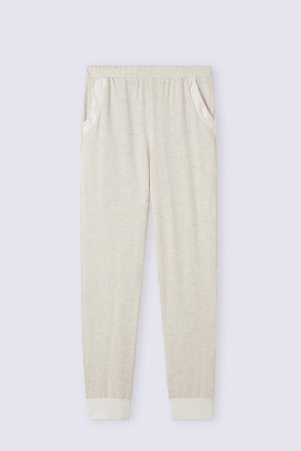 Pantalon Intimissimi Baby It’s Cold Outside Modal And Wool Jogger Mujer Blancas | WCQZX9258