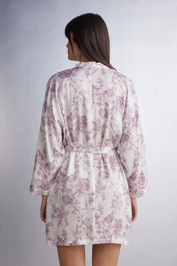 Pijama Intimissimi Graceful Simplicity Satin Kimono Mujer Rosas | EYPHV7361