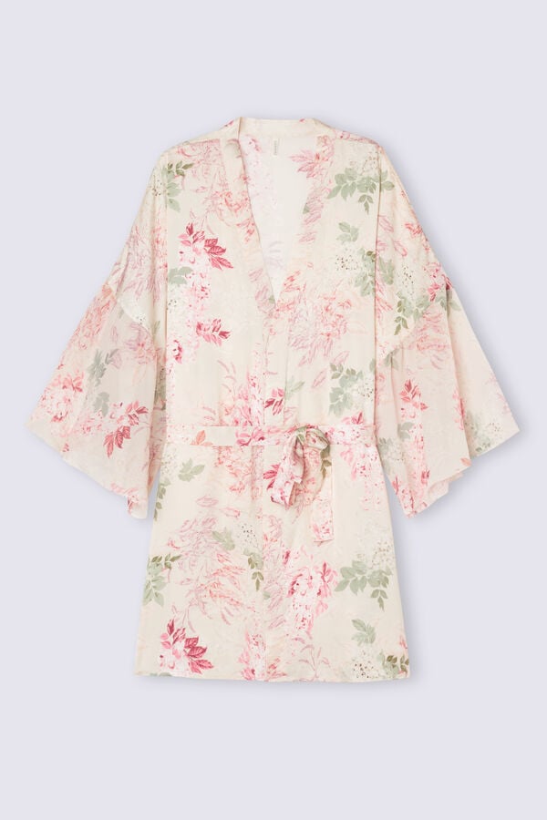 Pijama Intimissimi Secret Garden Satin Kimono Mujer Multicolor | RAHXC6024