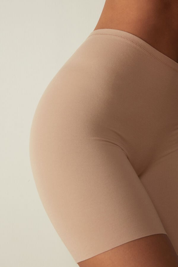 Short Intimissimi Raw Edge Seamless Cotton Mujer Naranjas Beige | ASXLW5802