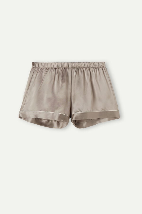 Short Intimissimi Silk With Contrast Trim Mujer Beige | HJFYS1874