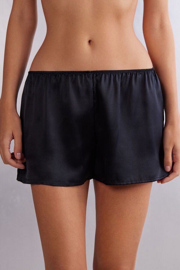 Short Intimissimi Smooth Silk-Satin Mujer Negras | DTOAL9716