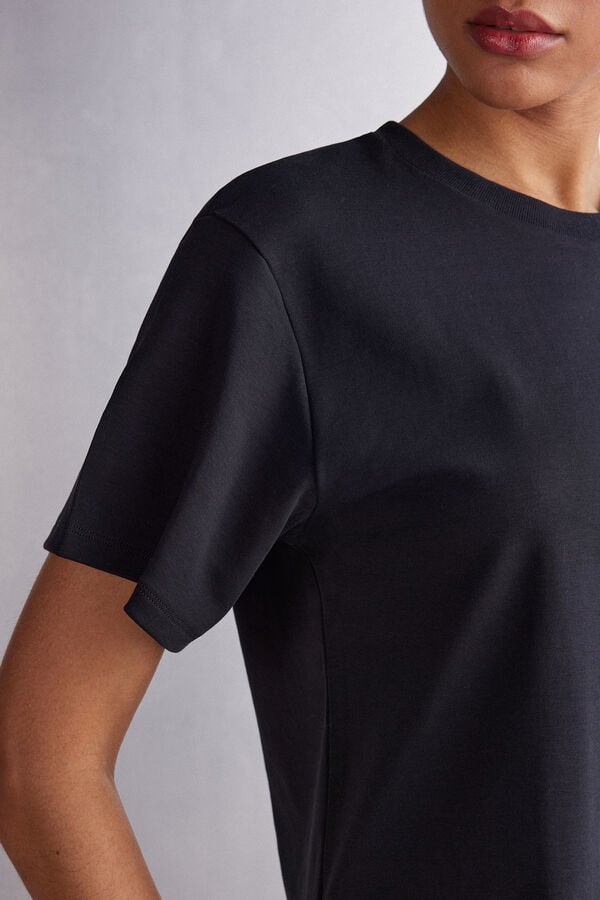 Short Sleeve Intimissimi In Cotton Mujer Negras | BMVIH7986