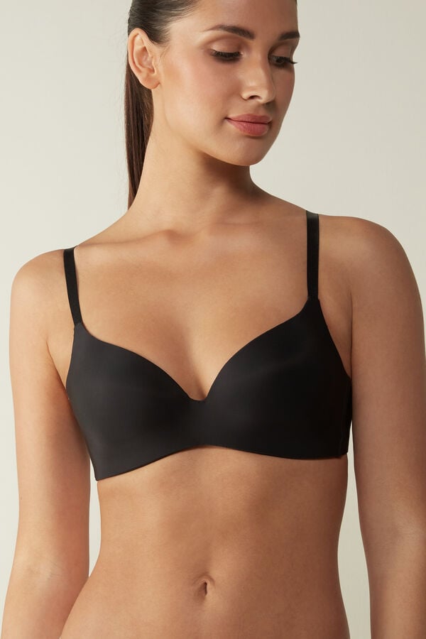 Sujetador Intimissimi Adele Wireless Boost Triangle Ultralight Microfiber Mujer Negras | NDQVH4720