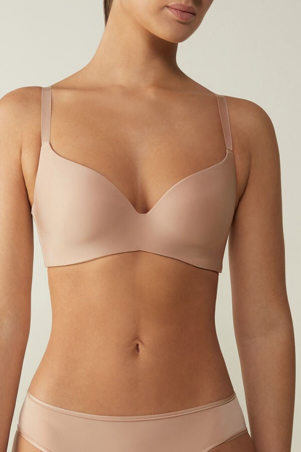 Sujetador Intimissimi Adele Wireless Boost Triangle Ultralight Microfiber Mujer Naranjas Beige | QMBOP9140