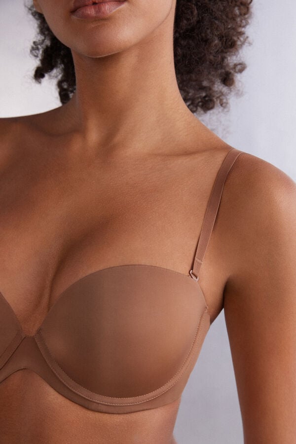 Sujetador Intimissimi Anna Bandeau Ultralight Microfiber Mujer Beige Oscuro | BGWXZ0486