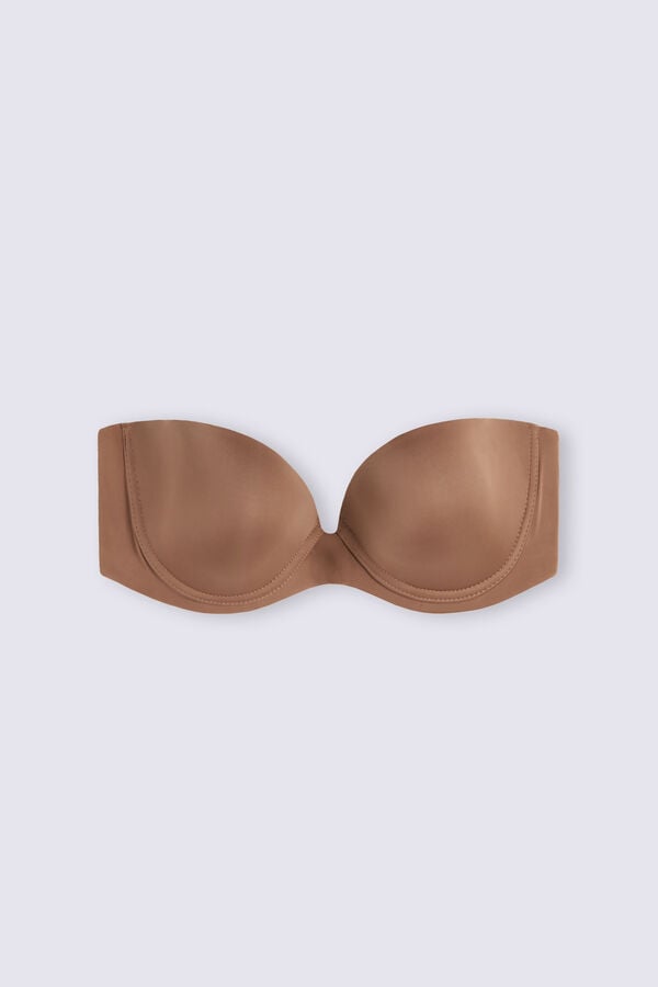 Sujetador Intimissimi Anna Bandeau Ultralight Microfiber Mujer Beige Oscuro | BGWXZ0486