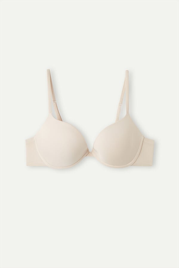 Sujetador Intimissimi Bellissima Push-Up Ultralight Microfiber Mujer Creme Rosas | EBNOC6104